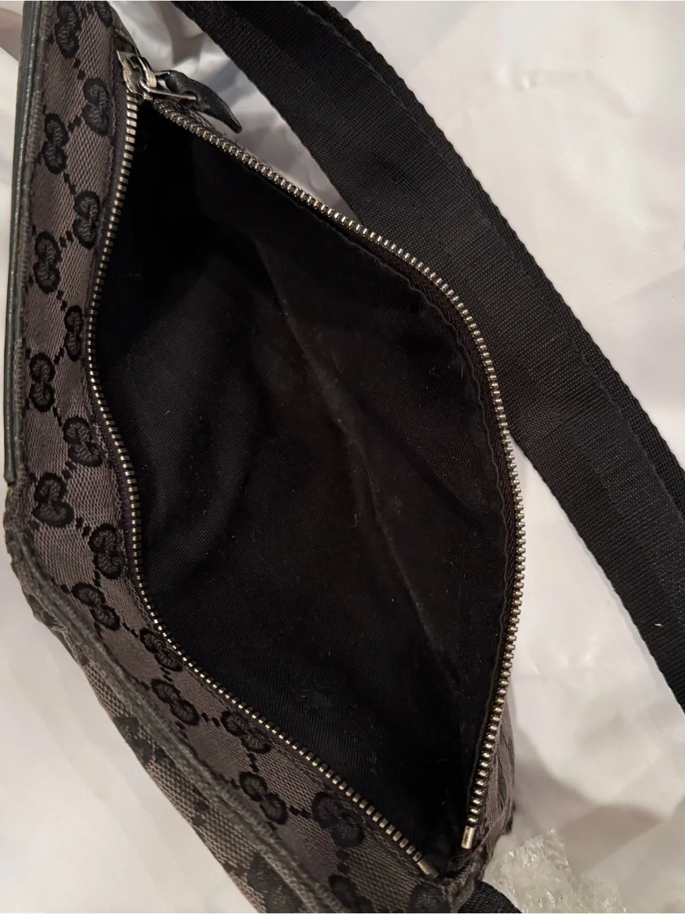 Gucci Black and Brown Monogram Belt Bag